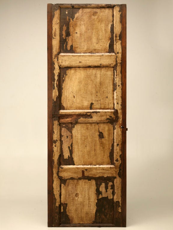 c.1820 Solid French Cherry 4 Panel Cellar or Pantry Door 4