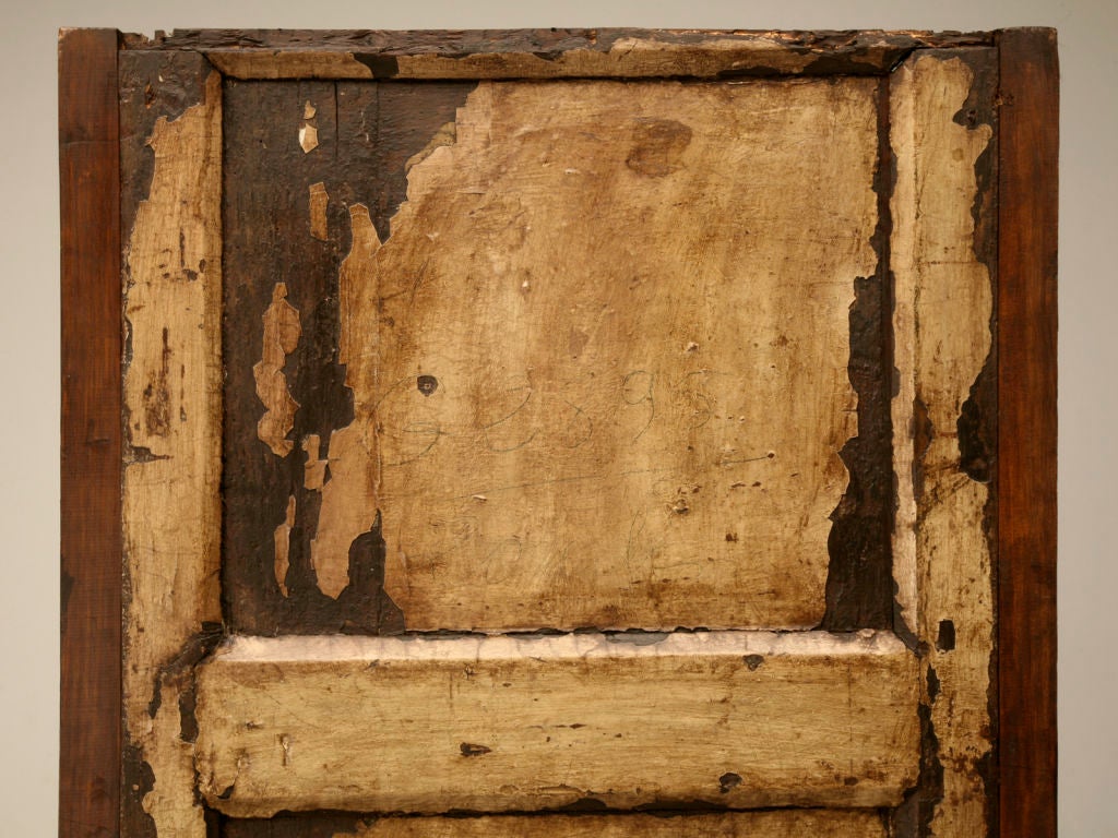 Antique French Solid French Cherry Wood Four Panel Door Early 1800's For Sale 2