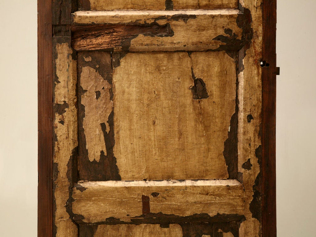 c.1820 Solid French Cherry 4 Panel Cellar or Pantry Door 6