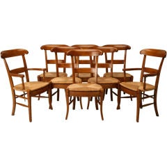 Set of Eight Handmade French Dining Chairs