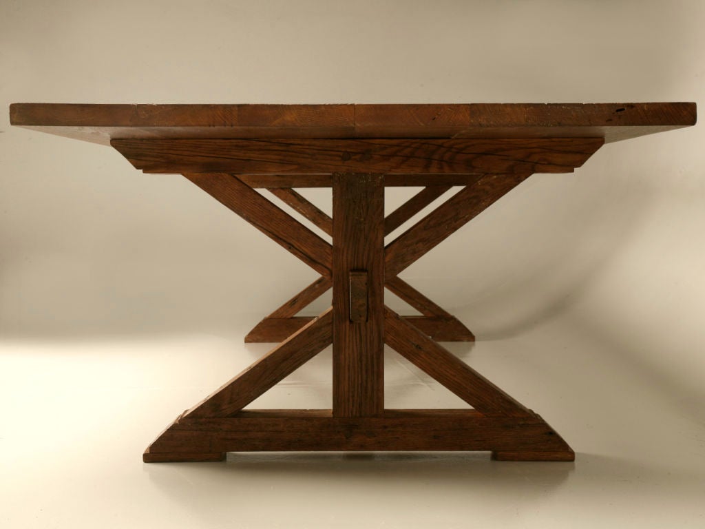 Hand-Crafted French Farm Table 18th Century Style Hand-Made by Old Plank Any Dimension, Color For Sale