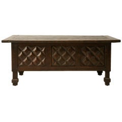 Hand-Carved Oak & Chestnut Coffee Table