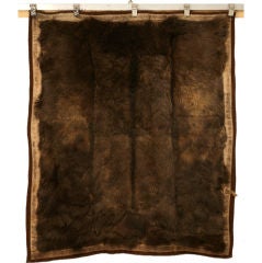 c.1900 Used American Bear Skin Sleigh/Carriage Blanket