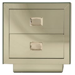 Mirrored Commode/Nightstand with Crystal Knobs