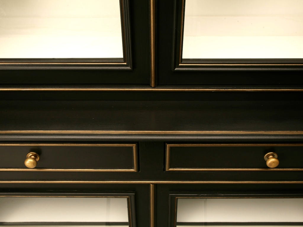 Hand-Crafted Custom Hand-Made Louis Philippe Style Bookcase or Display Cabinet, Any Dimension For Sale