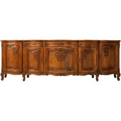 c.1930 Vintage French Walnut 125" Louis XV 3 over 5 Buffet