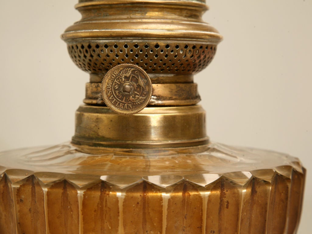 c.1900 French Onyx & Bronze Lamp 1