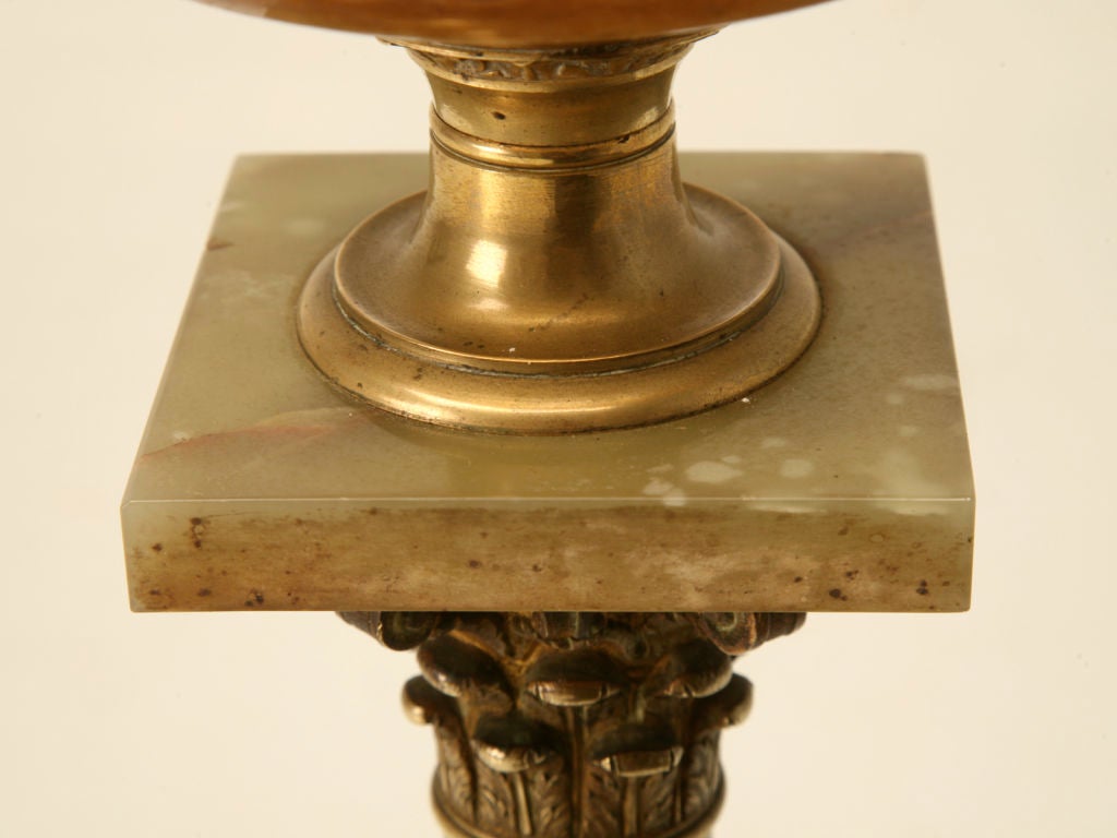 c.1900 French Onyx & Bronze Lamp 4
