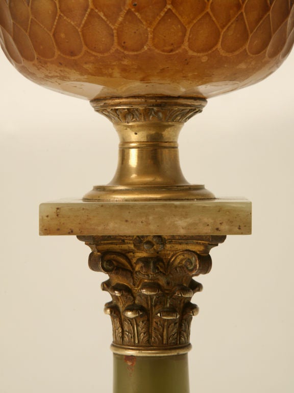 c.1900 French Onyx & Bronze Lamp 5