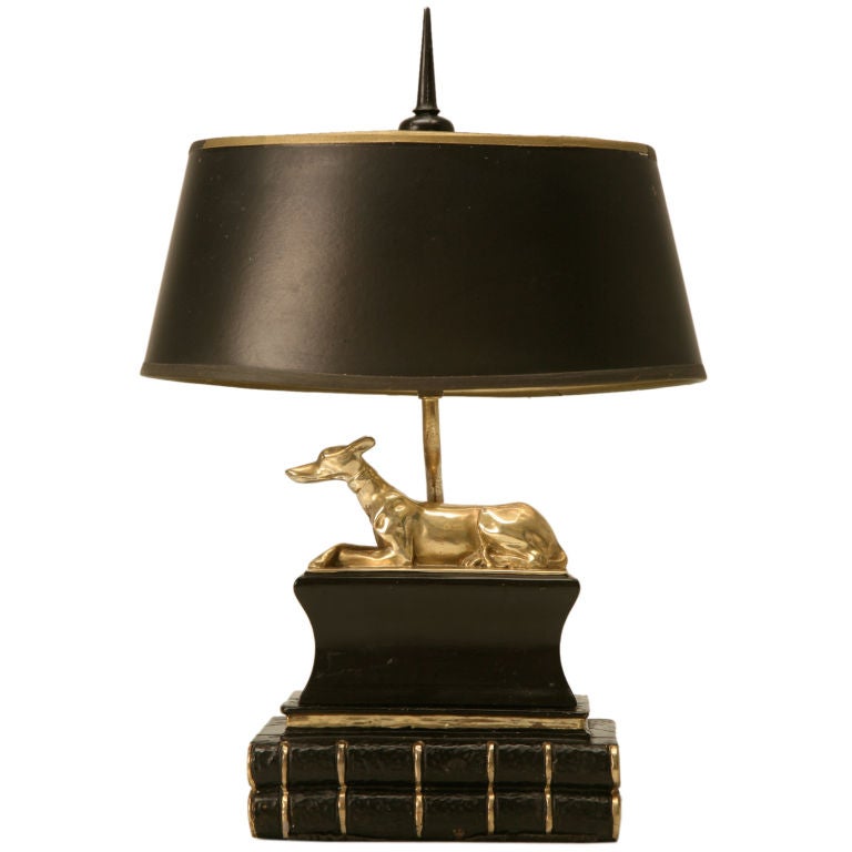 Verbazingwekkend Spuug uit Geloofsbelijdenis Vintage Chapman Desk Lamp w/Solid Brass Whippet Dog at 1stDibs | whippet  lamp