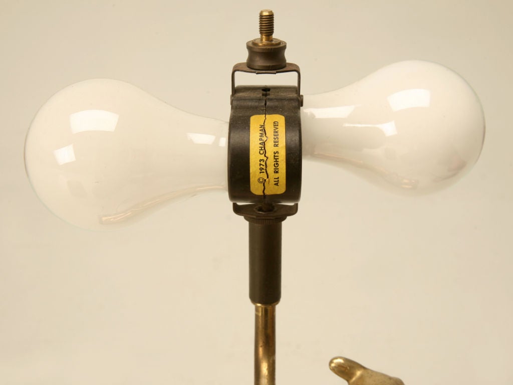 Vintage Chapman Desk Lamp w/Solid Brass Whippet Dog 5