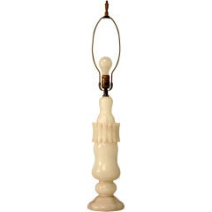 c.1940 French Carved Alabaster Lamp