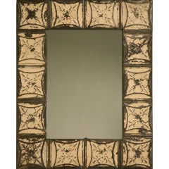 Antique Tin Ceiling Tile Framed Mirror
