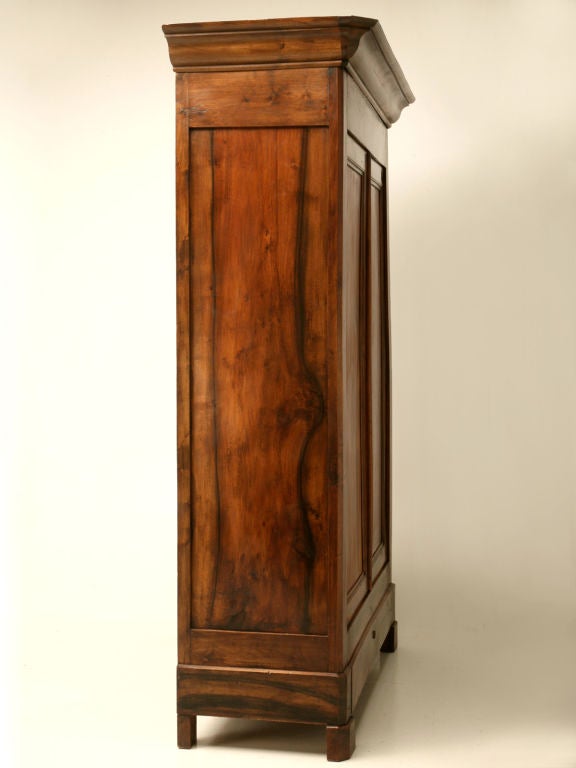 c.1870 French 3/4 Scale Figured Walnut Louis Philippe Armoire