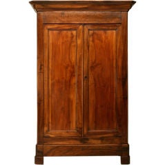 Antique c.1870 French 3/4 Scale Figured Walnut Louis Philippe Armoire