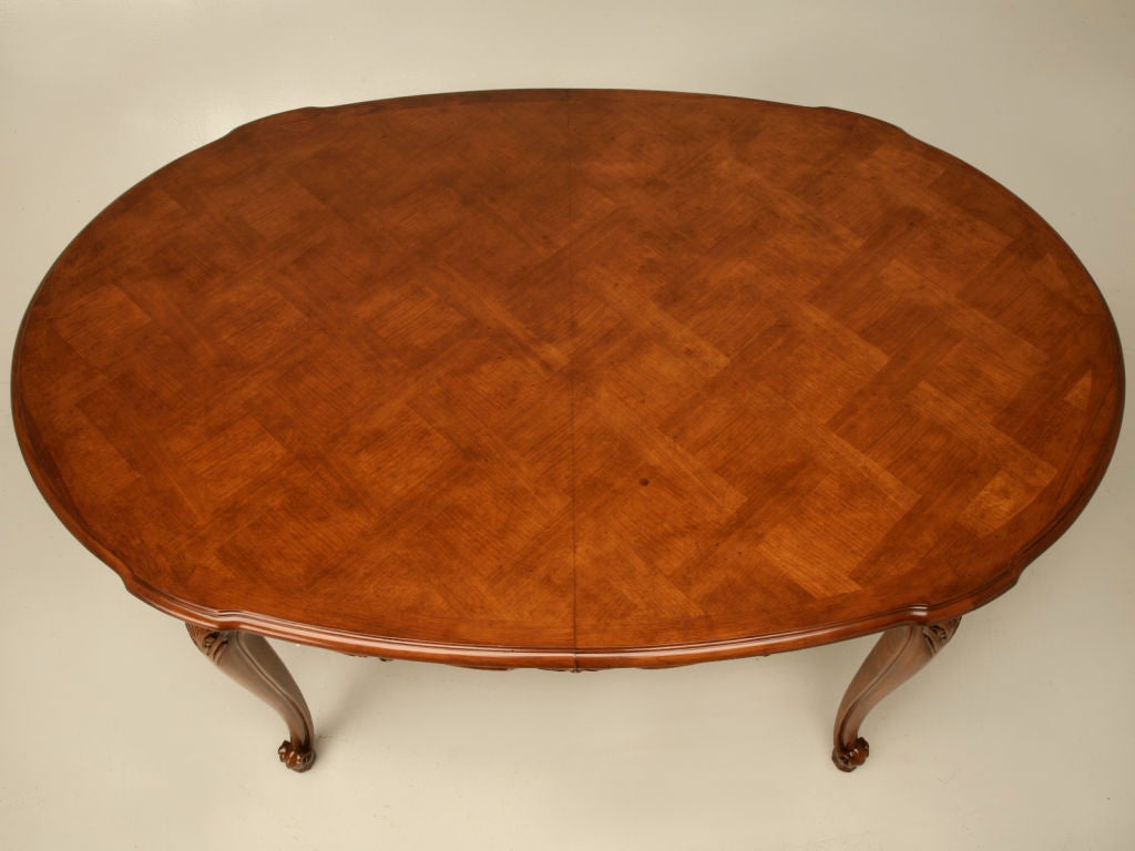Mid-20th Century c.1940 French Cherry Louis XV Oval Dining Table