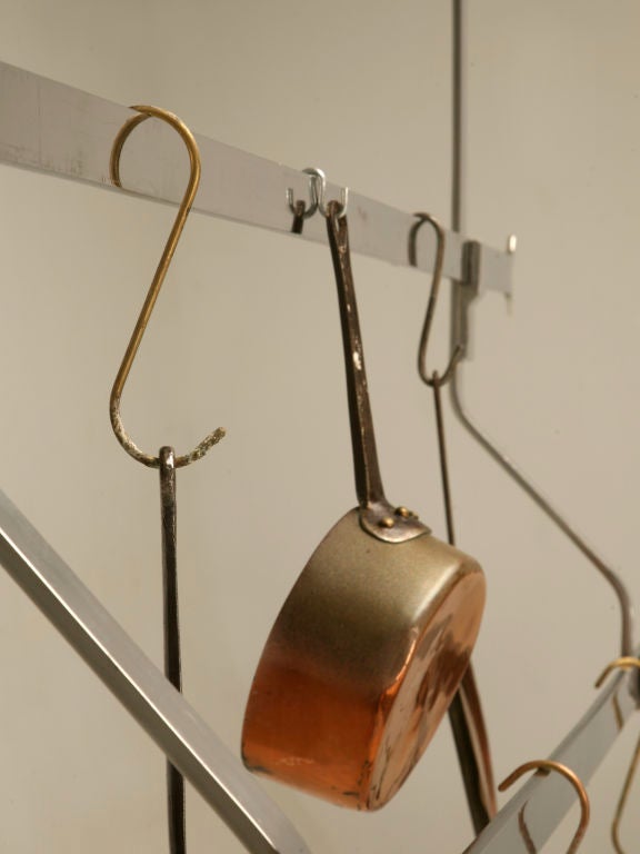 c.1930 Industrial Chrome TwoTier Hanging Pot Rack at 1stdibs