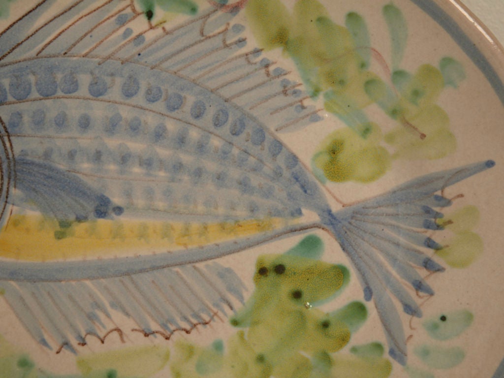 Set of 4 Vintage Italian Hand-Painted Fish Platters 6