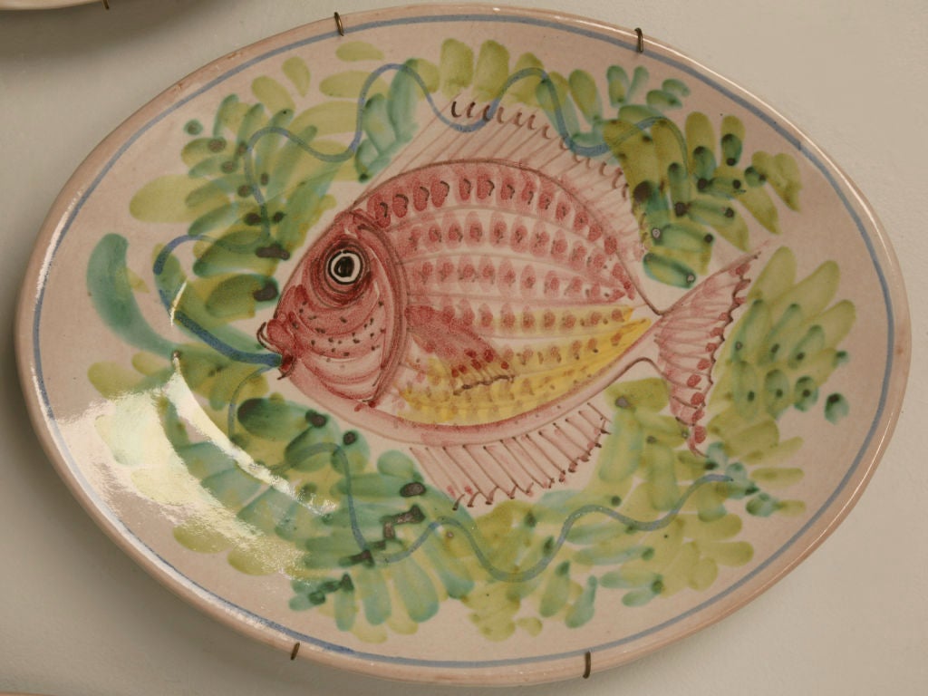 Set of 4 Vintage Italian Hand-Painted Fish Platters 2