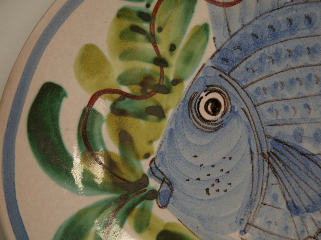 Set of 4 Vintage Italian Hand-Painted Fish Platters 5