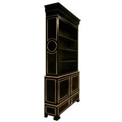 Louis Philippe Style Bookcase with Bronze Trim