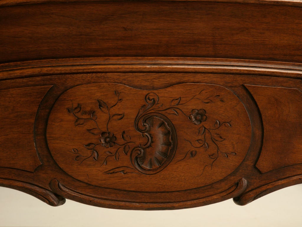 c.1890 French Rococo Carved Walnut Bed 5