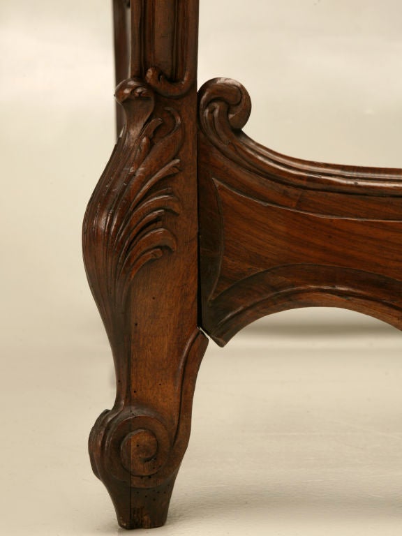 c.1890 French Rococo Carved Walnut Bed 1