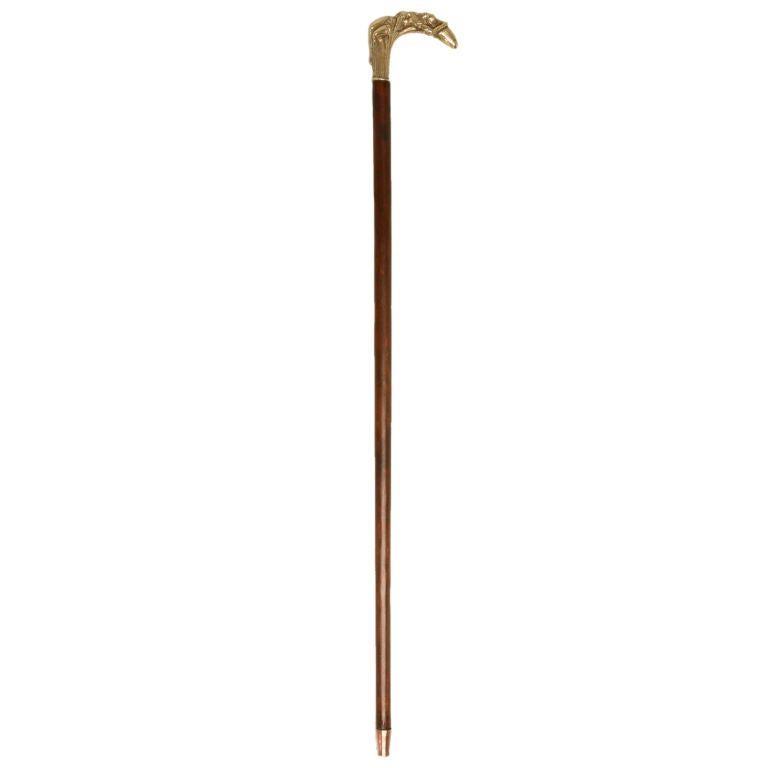 c.1890 French Art Nouveau Walking Stick or Cane