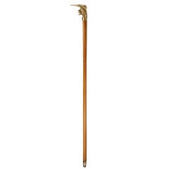c.1930 Vintage French Figural Walking Stick or Cane