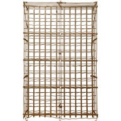 c.1930 Vintage French Steel Wine Cage