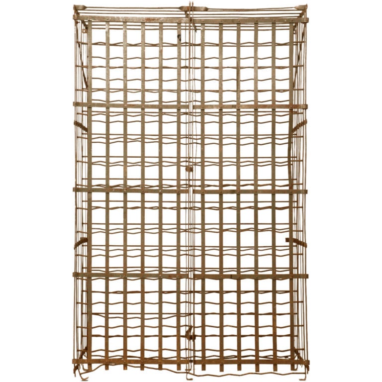 c.1930 Vintage French Steel Wine Cage at 1stDibs