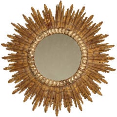 c.1900 Antique Italian Sunburst Mirror