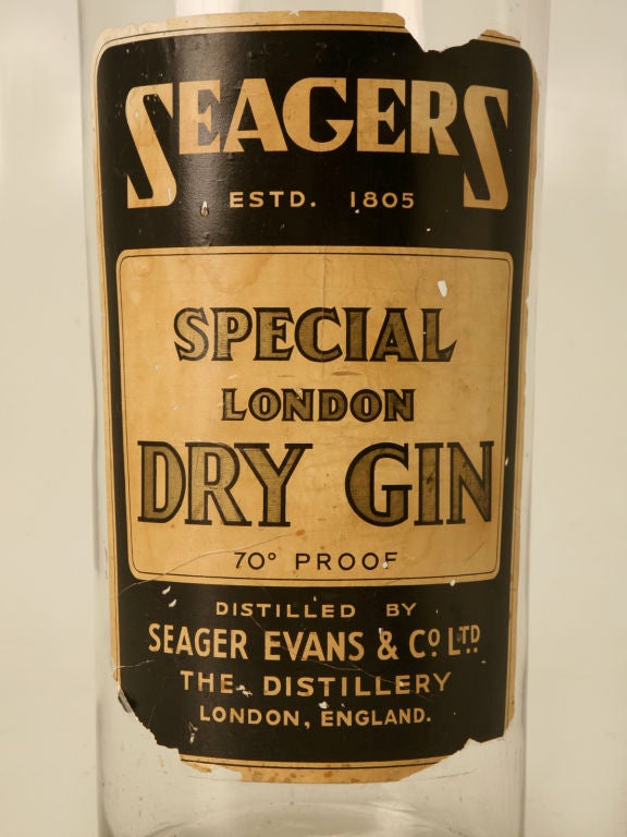 Große englische Gin-Bar-Vitrinenflasche, um 1930 1