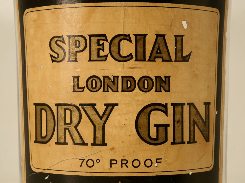 Große englische Gin-Bar-Vitrinenflasche, um 1930 3