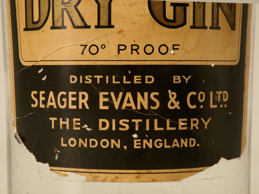 Große englische Gin-Bar-Vitrinenflasche, um 1930 4