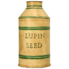 c.1920 English Hand-Painted "Lupin Seed" Tin