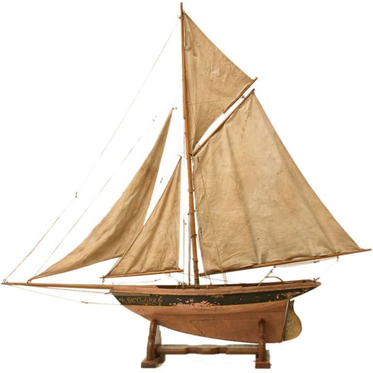 c.1890 Antique English "Skylark" Pond Yacht
