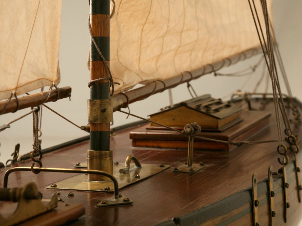Wood c.1880 Large Antique English Pond Yacht