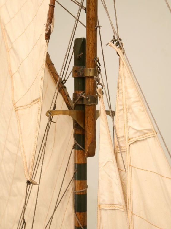 c.1880 Large Antique English Pond Yacht 1