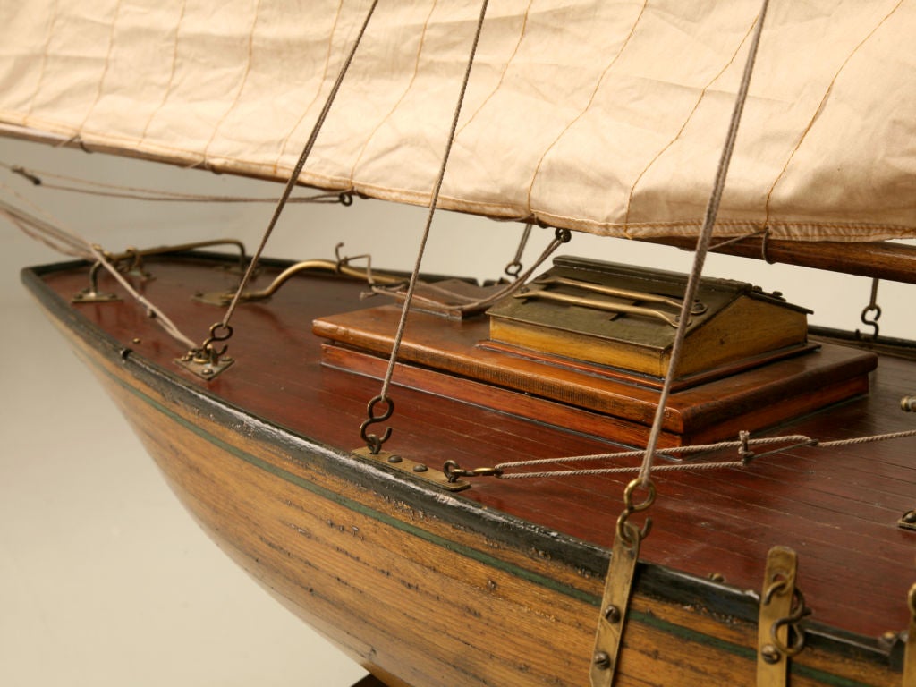 c.1880 Large Antique English Pond Yacht 2