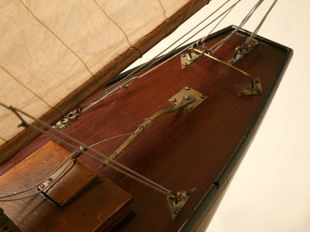 c.1880 Large Antique English Pond Yacht 3