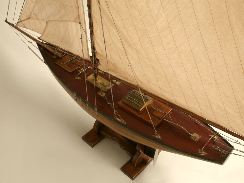 c.1880 Large Antique English Pond Yacht 4
