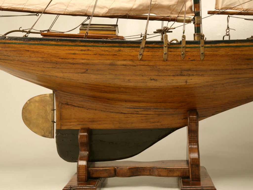 c.1880 Large Antique English Pond Yacht 5