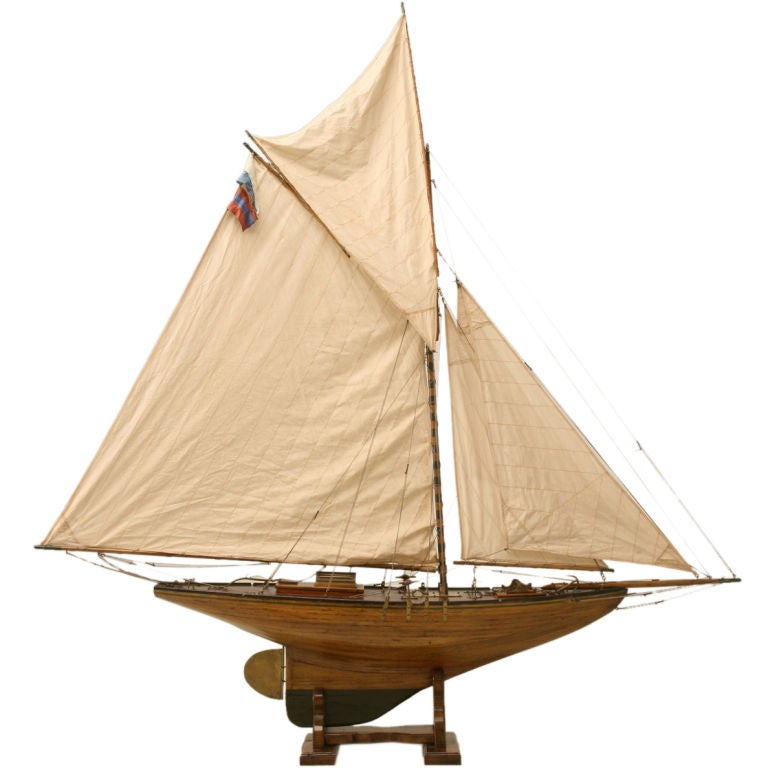 c.1880 Large Antique English Pond Yacht