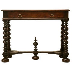 c.1790 Antique French Walnut Louis XIII Console Table w/Drawer