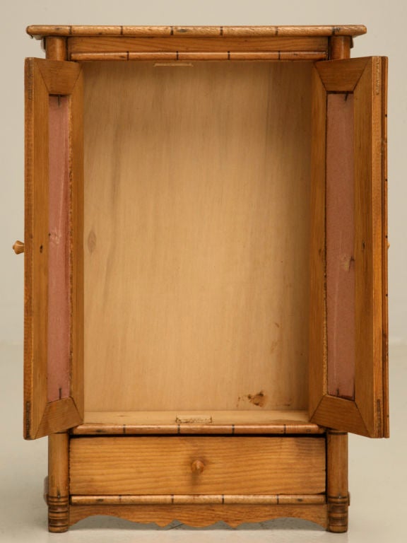 Country c.1890 Miniature Antique English Pine Armoire For Sale