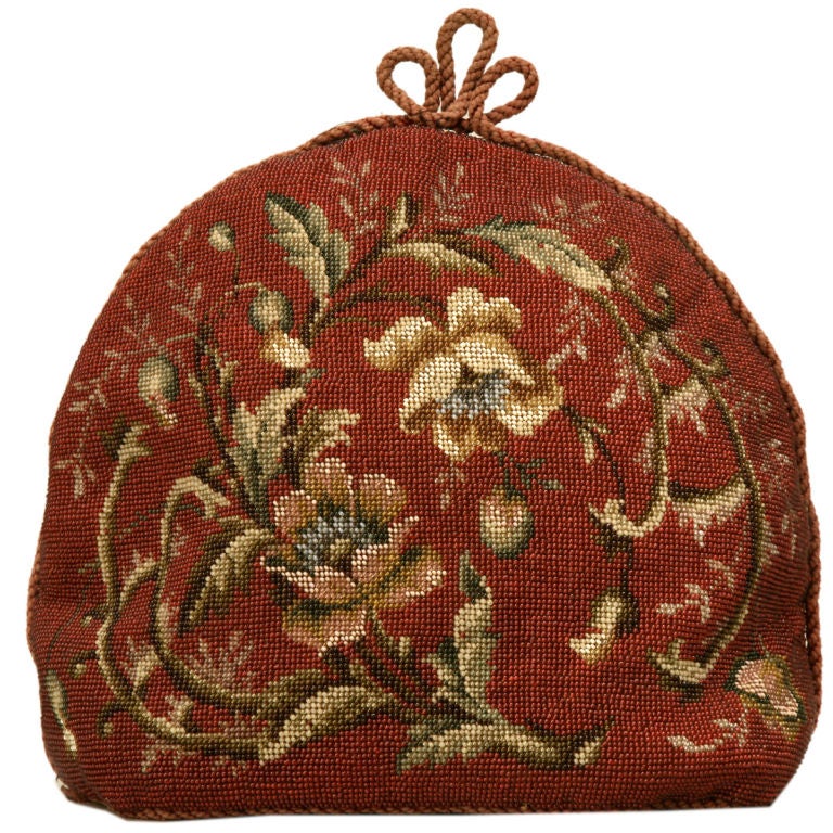 Antique English Hand-Beaded Tea Cozy