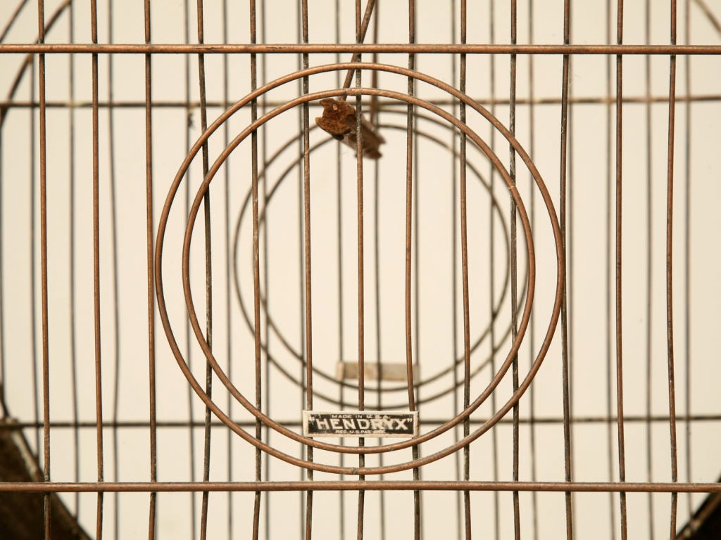 c.1930 American Copper Hatbox Birdcage on Stand by Hendryx 3