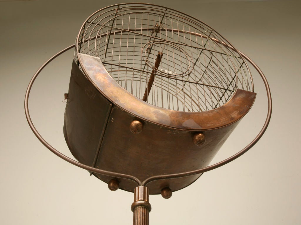 c.1930 American Copper Hatbox Birdcage on Stand by Hendryx 5