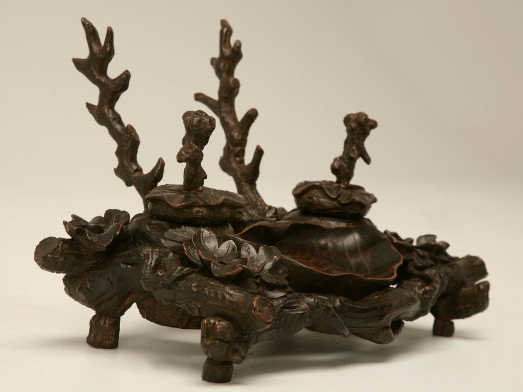c.1870 German Black Forest Double Inkstand